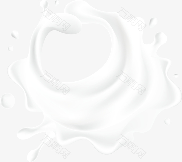白色牛奶矢量牛奶飞溅元素