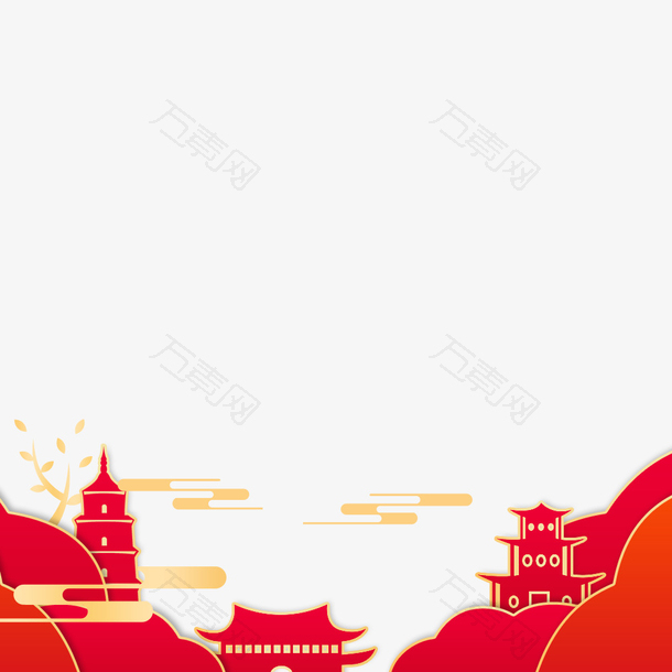 红色剪纸中国风海报装饰