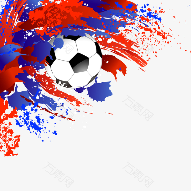 彩色创意笔触世界杯足球元素