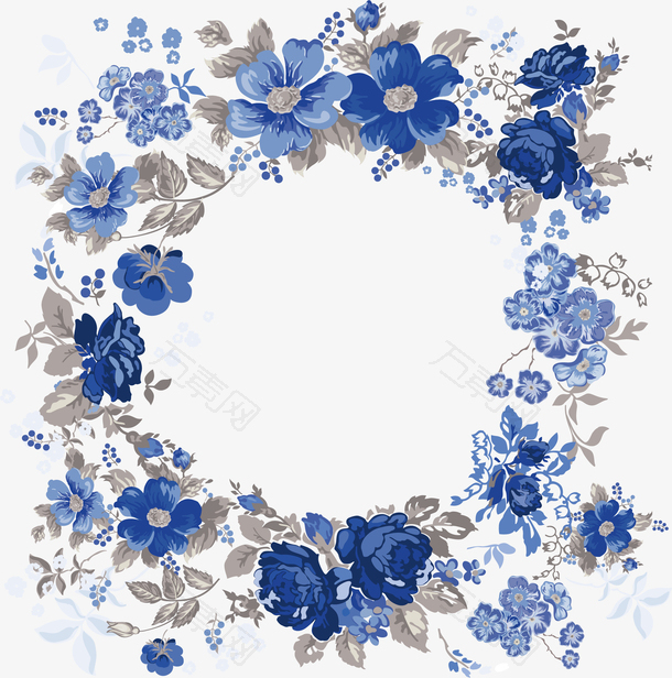装饰花纹矢量蓝色装饰花纹边框底