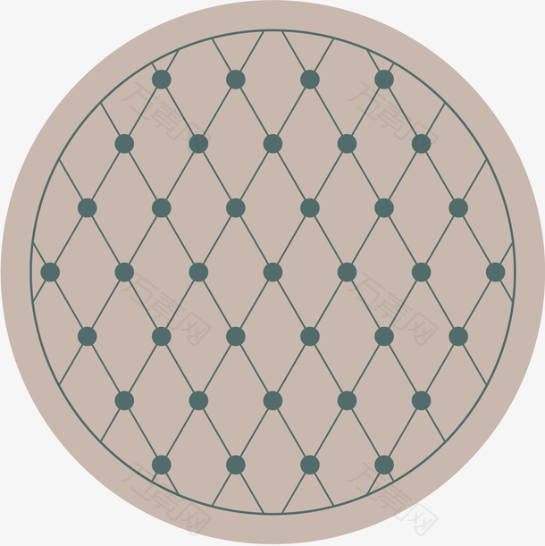 圆形点状矢量卡通地毯