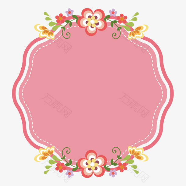 母亲节粉色花朵装饰插画