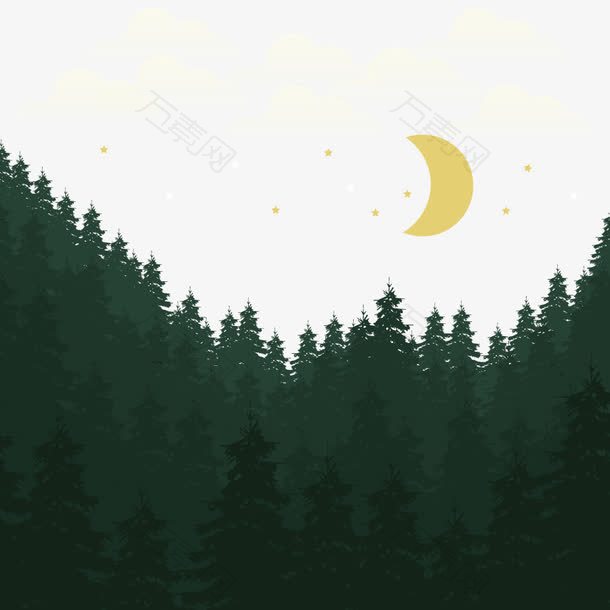 矢量森林夜景