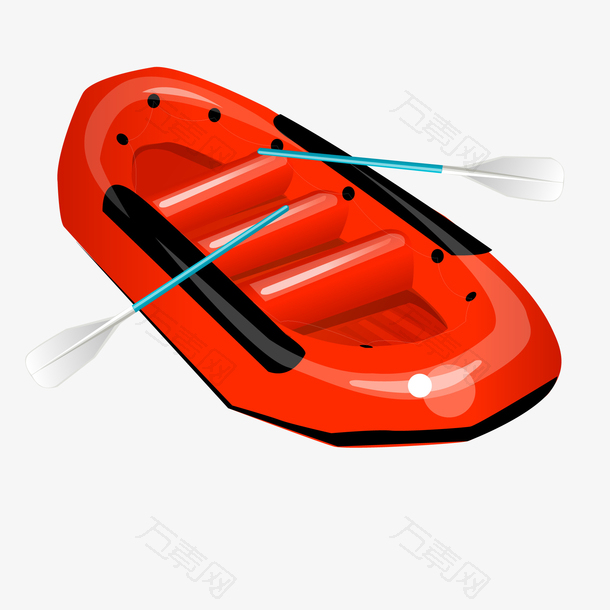 卡通红色的皮划艇设计