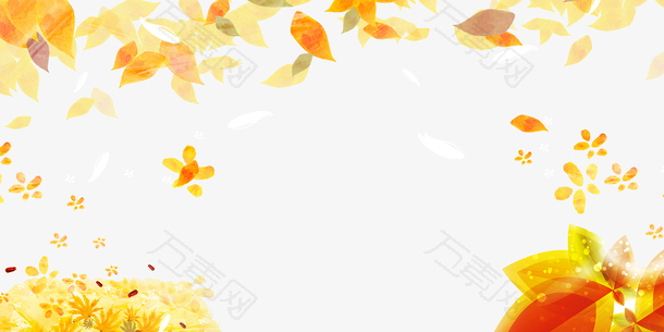 秋季树叶落叶背景