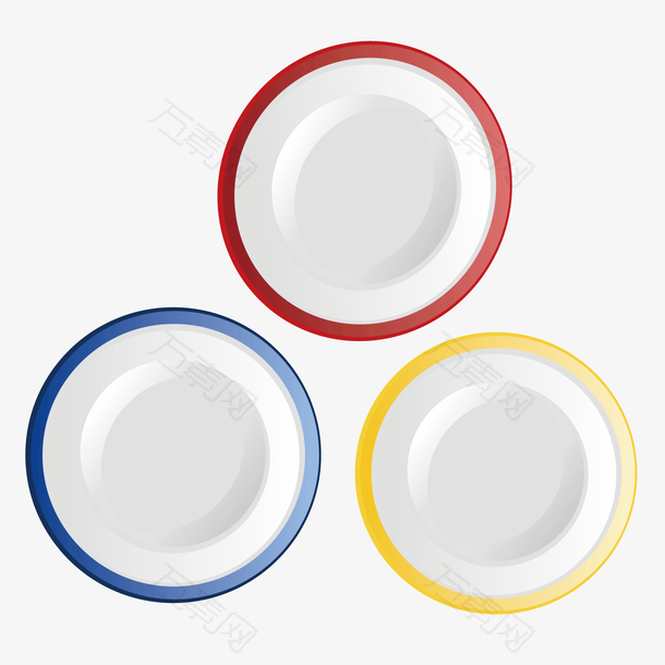 彩色圆形质感盘子