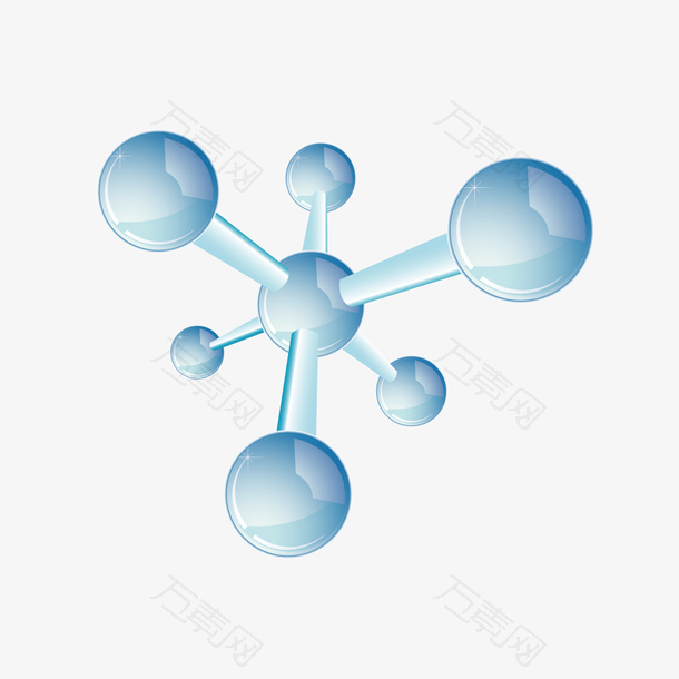 矢量卡通手绘医学分子链状结构图
