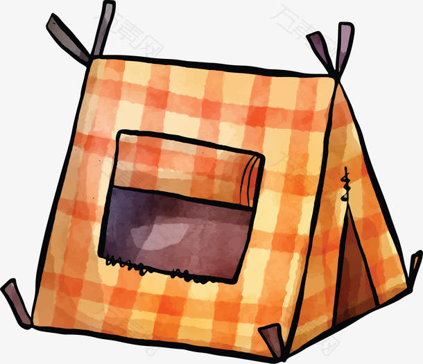 橘色格纹旅游帐篷