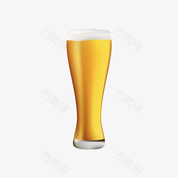 黄色圆弧啤酒元素