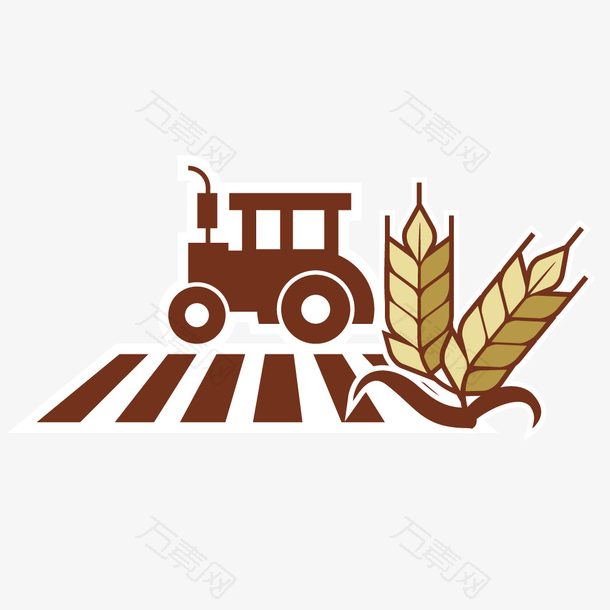 农业稻田拖拉机大麦logo