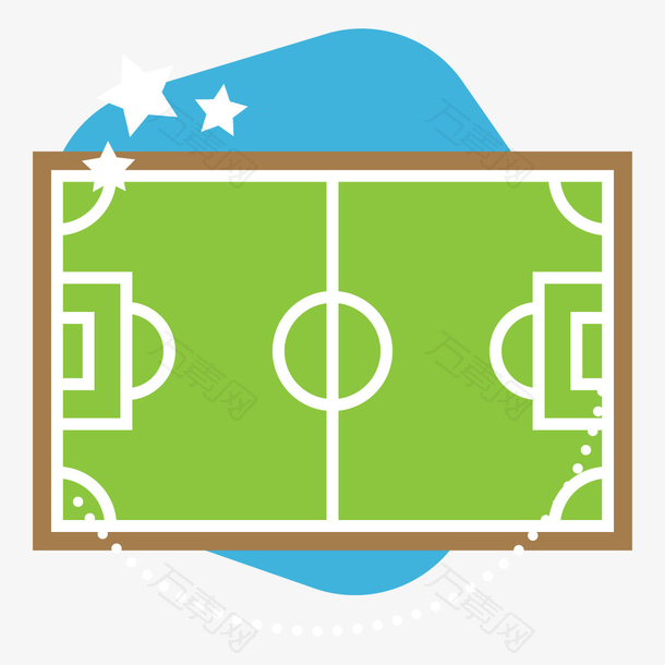 足球运动绿色足球场图标矢量素材