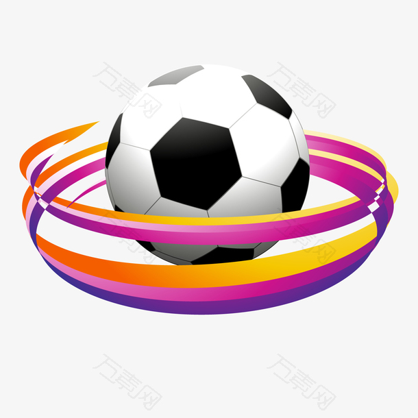彩色圆弧创意足球元素