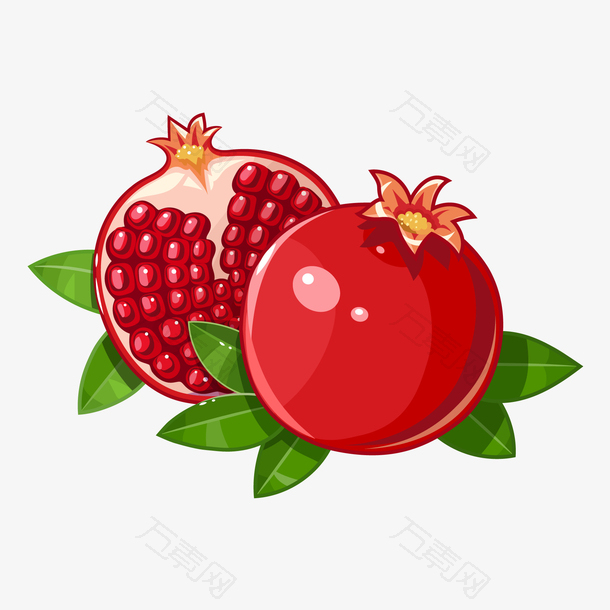红色的水果石榴设计