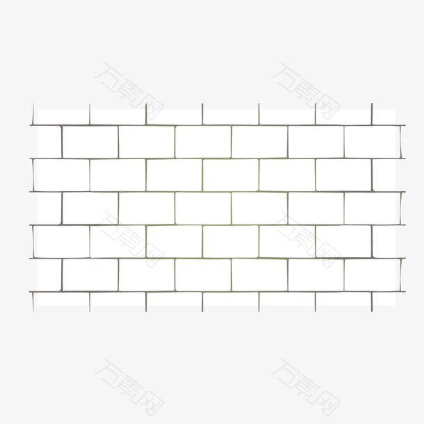 矢量白色砖墙手绘墙壁