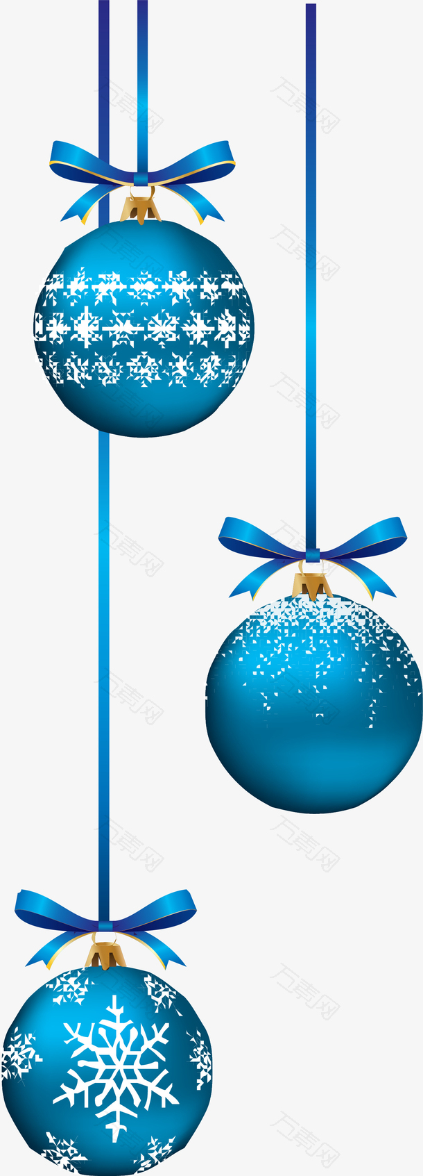 蓝色雪花冬季圣诞球挂饰