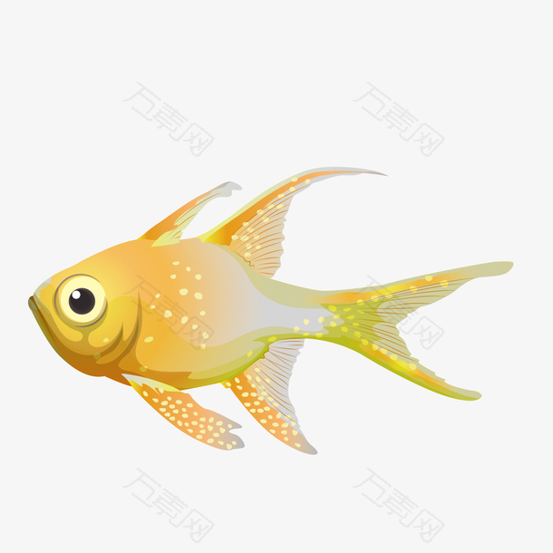 黄色创意卡通设计鱼类