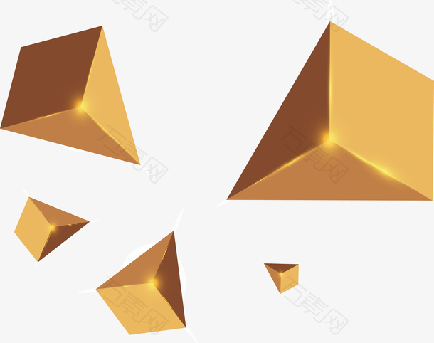矢量金色立体三角形