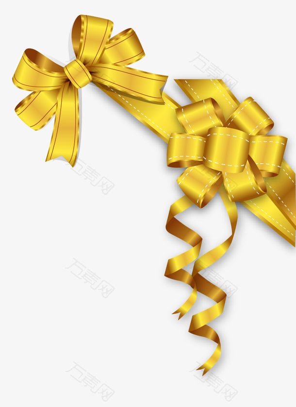 金黄色蝴蝶结装饰花