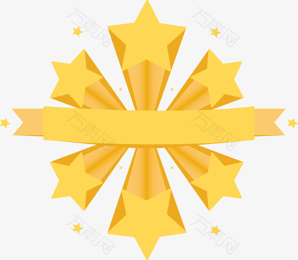 金黄色五角星标题框