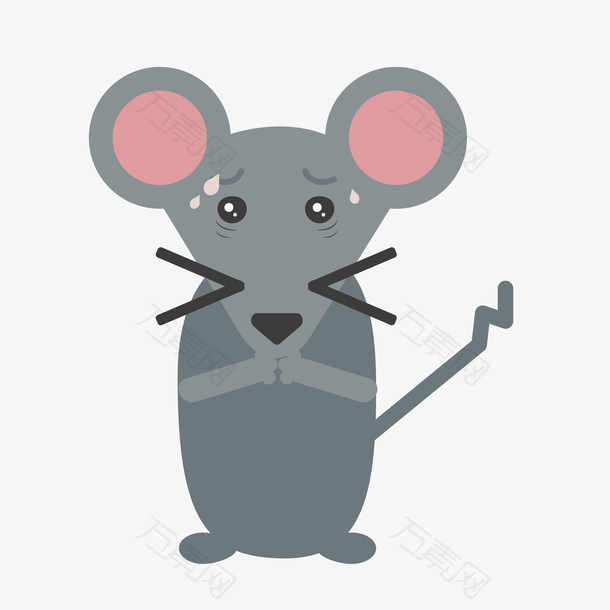 灰色害怕的小老鼠