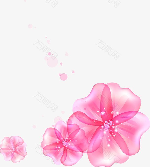梦幻粉色花朵图