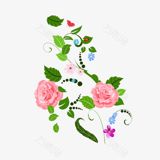 玫瑰花装饰素材图案