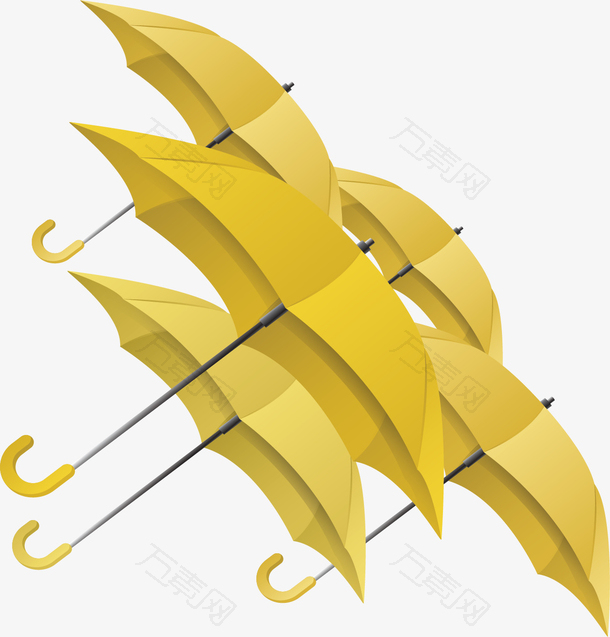 秋天雨季黄色雨伞