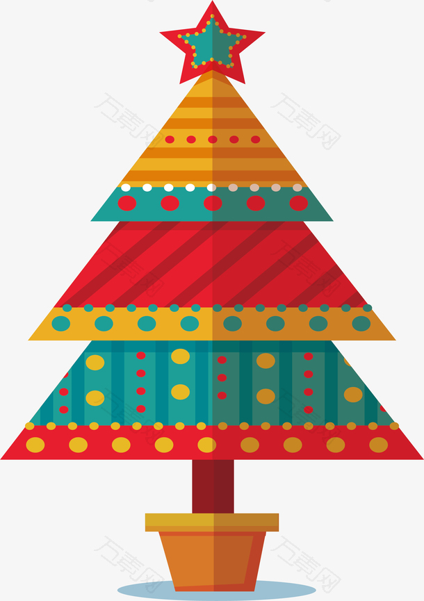三角彩色圣诞树