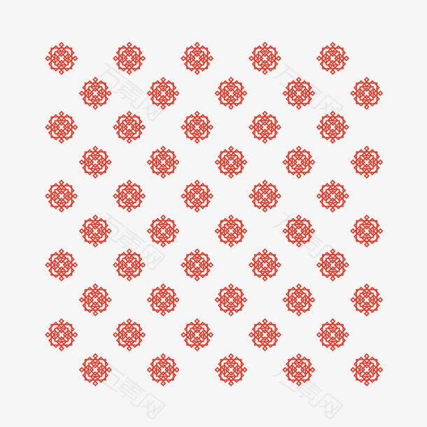 矢量红色中国传统花纹