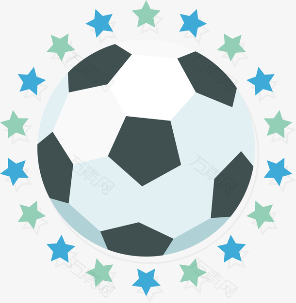 卡通足球运动比赛图标设计矢量素