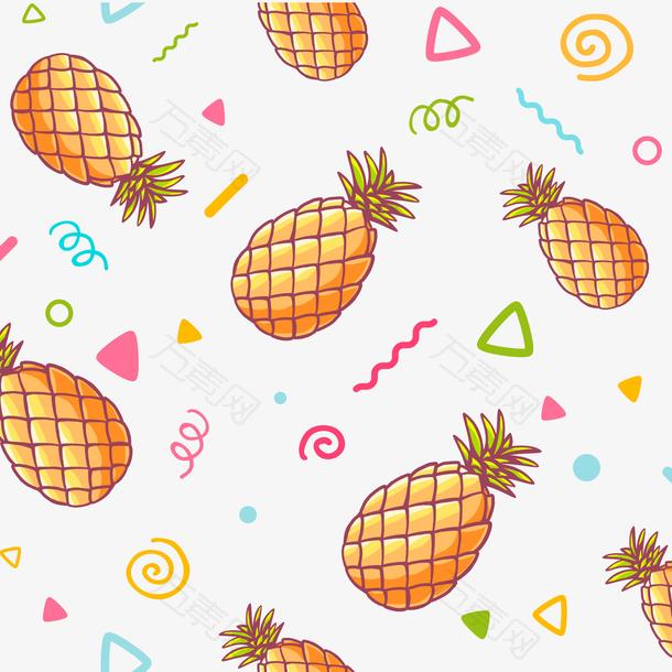 菠萝海报装饰背景设计