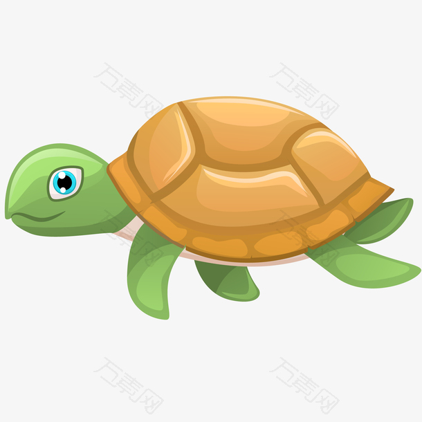 卡通海龟动物设计矢量图