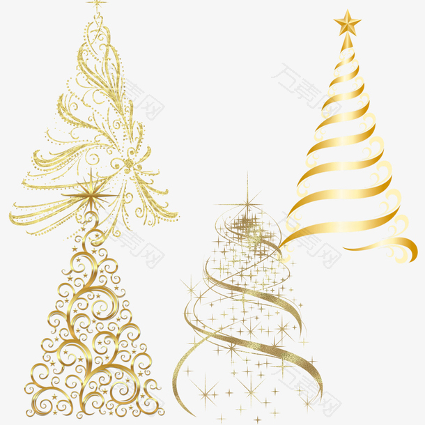 金色创意简约圣诞树