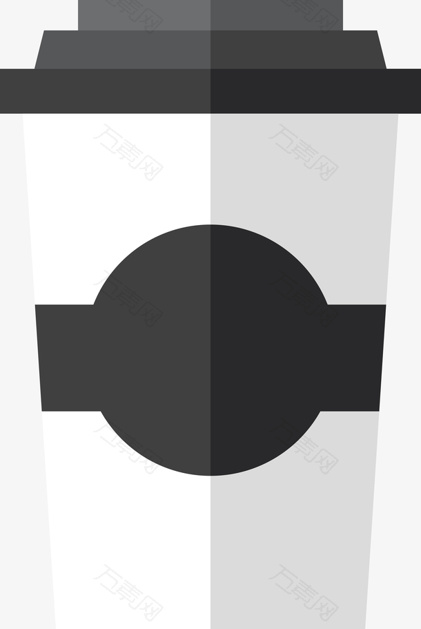 黑色矢量扁平化奶茶图