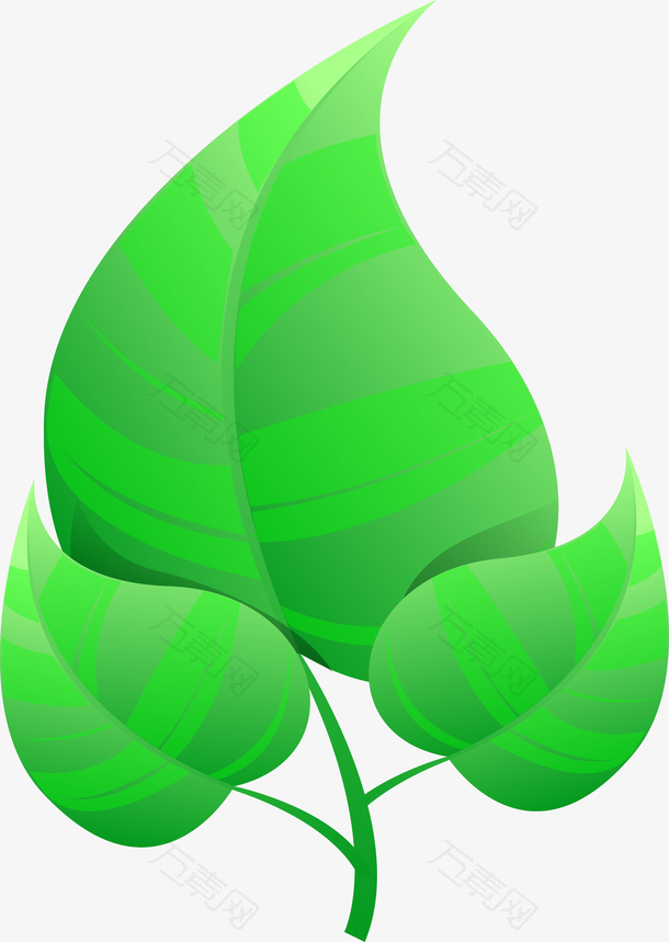 矢量绿色叶子环保图标