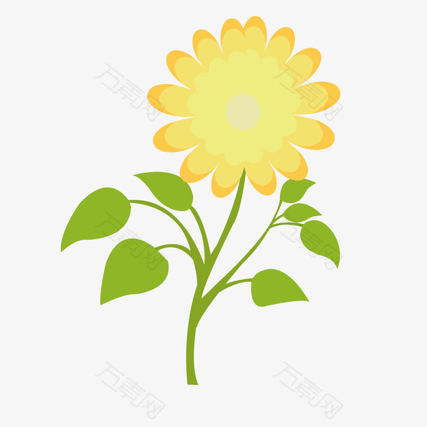 卡通黄色的植物花卉设计