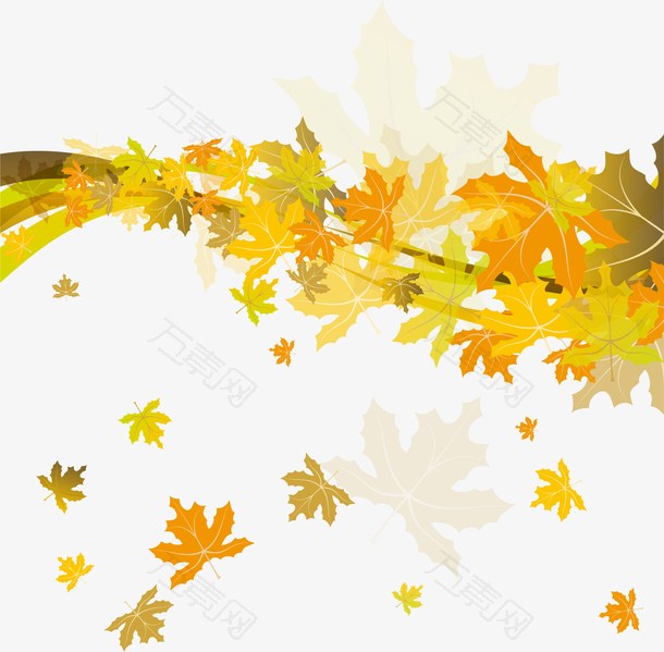 秋天唯美落叶树枝