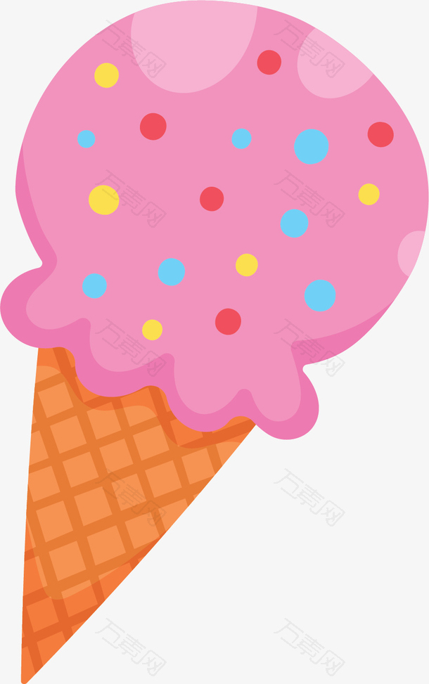 粉红草莓卡通冰激凌
