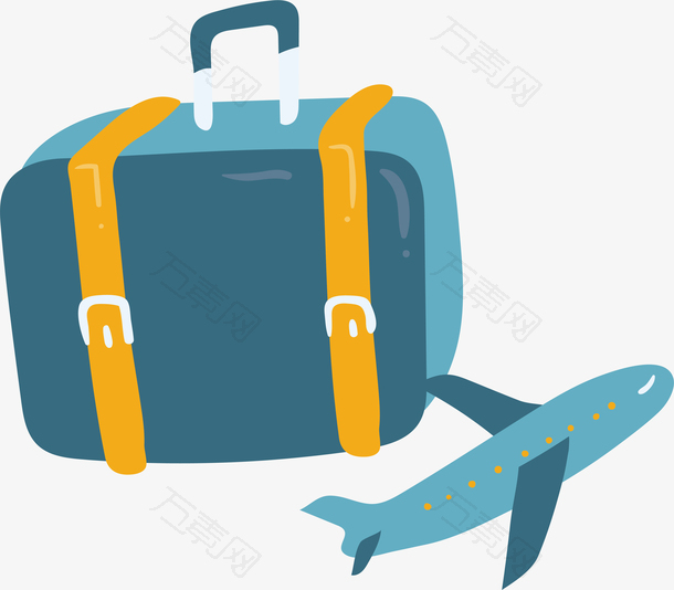 旅游常备物品飞行蓝色旅行箱小图