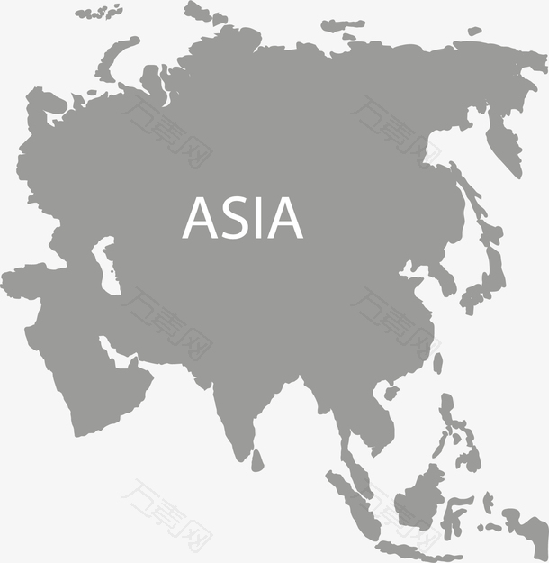 灰色亚洲简约地图