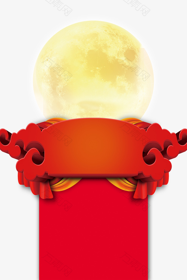 2022虎年春节红色边框背景与月亮