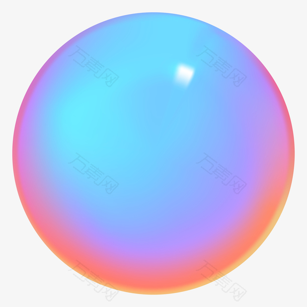漂浮彩色球体立体插画