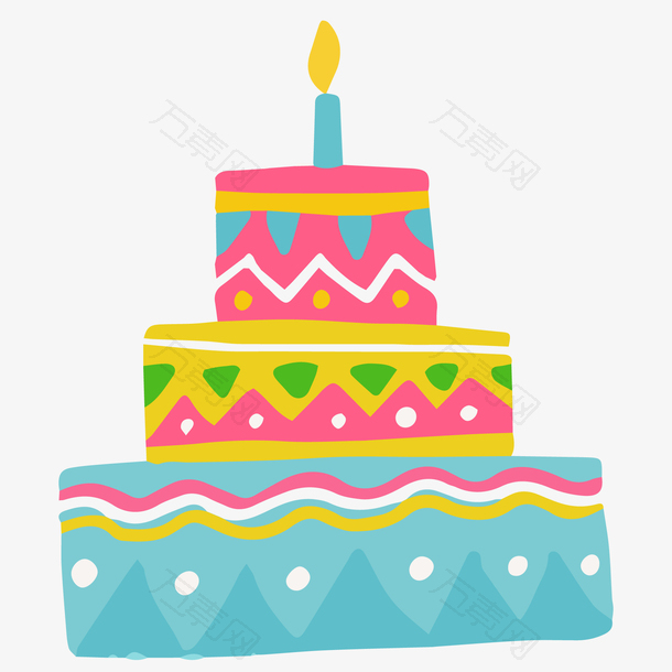 卡通彩色生日蛋糕设计