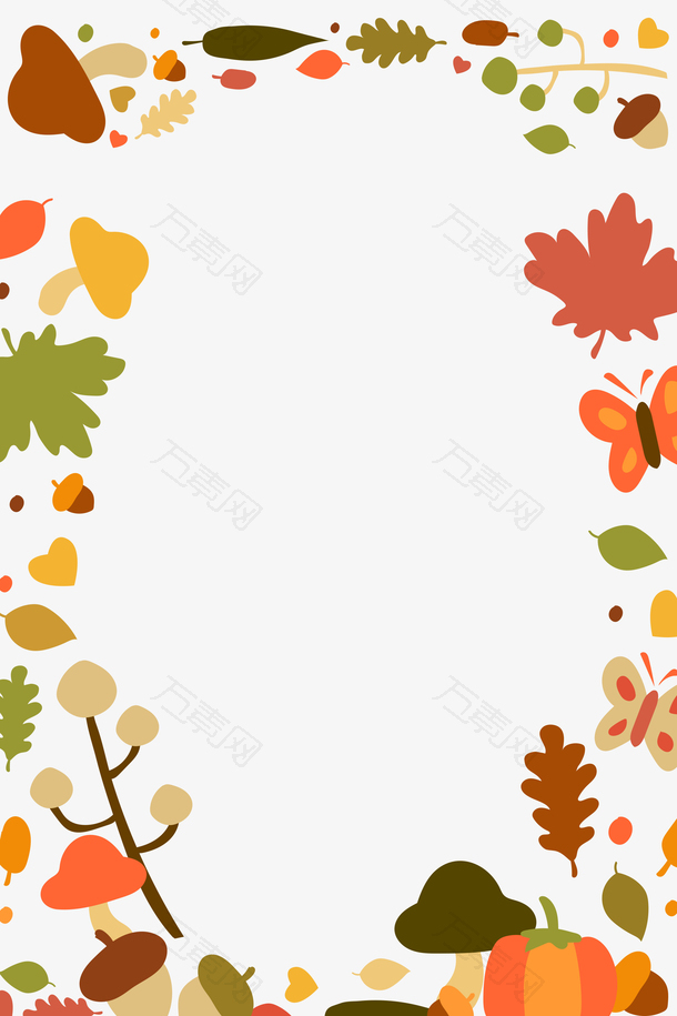 手绘创意秋天丰收边框