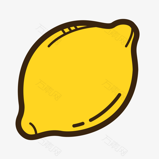 黄色手绘柠檬元素