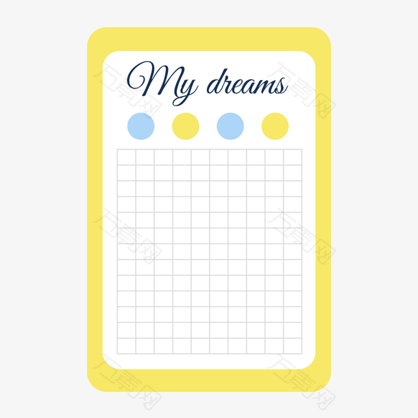 黄白色我的梦想卡片