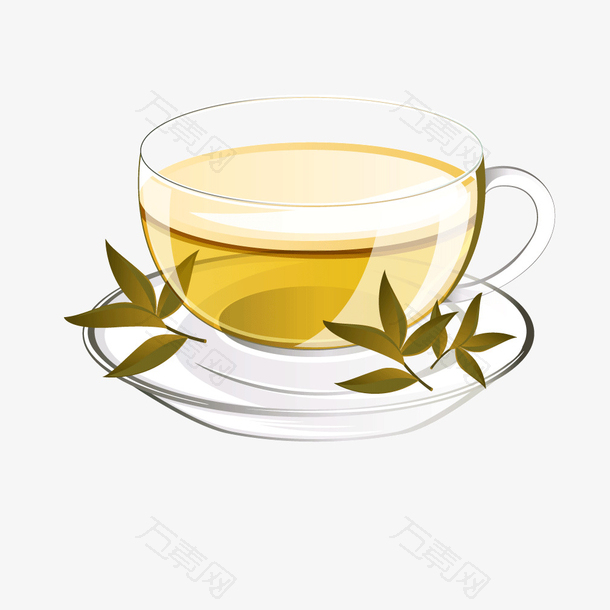 黄色质感茶杯茶叶