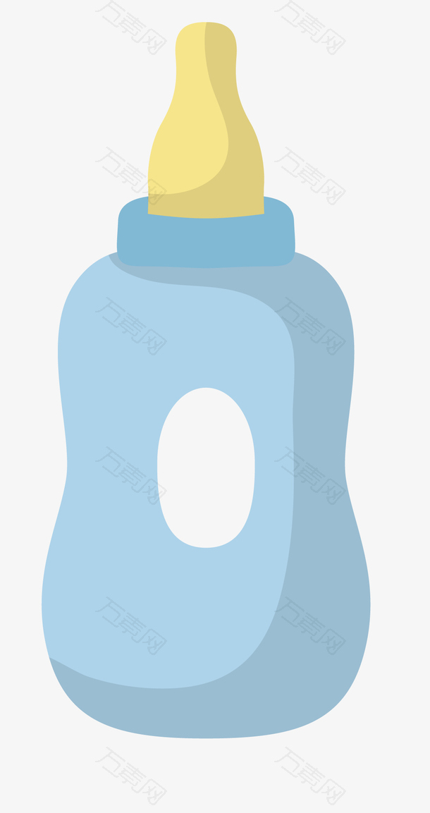 灰色创意奶瓶可爱卡通婴儿矢量素