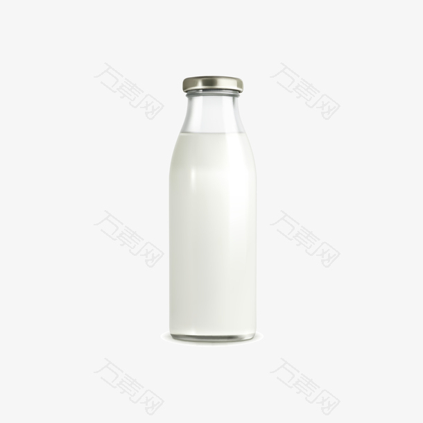 白色瓶装牛奶