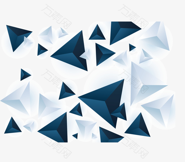 深蓝色立体三角花纹